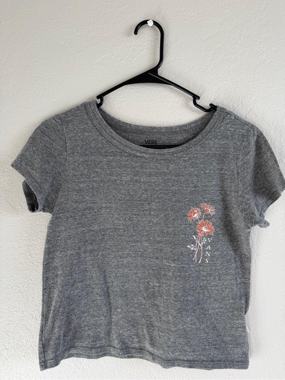Vans Gray Short Sleeve Tee with Coral Floral Print